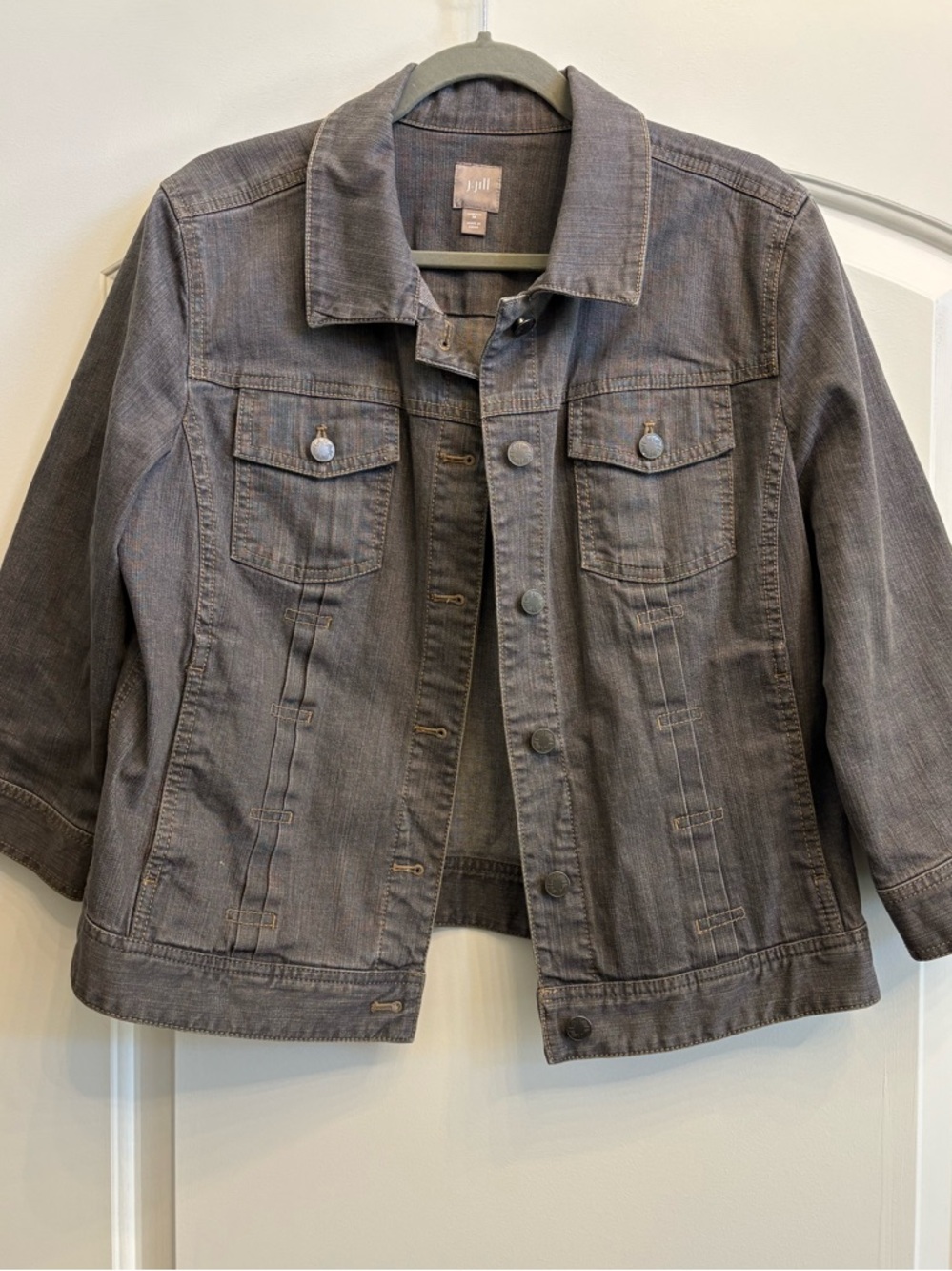 J. Jill Gray Denim Jean Jacket with Button-Front